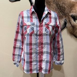 Eddie Bauer Plaid Tech Sun Shirt